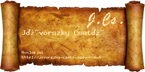 Jávorszky Csató névjegykártya
